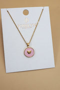 Pink Posie Heart Necklace