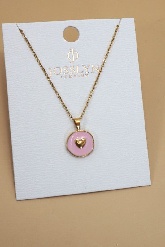Pink Posie Heart Necklace