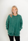 Everly Mineral Wash Pullover | Hunter Green