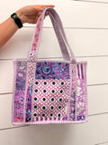 Purple Posie Quilted Tote | Small