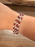 Maroon Beaded Bracelet Set