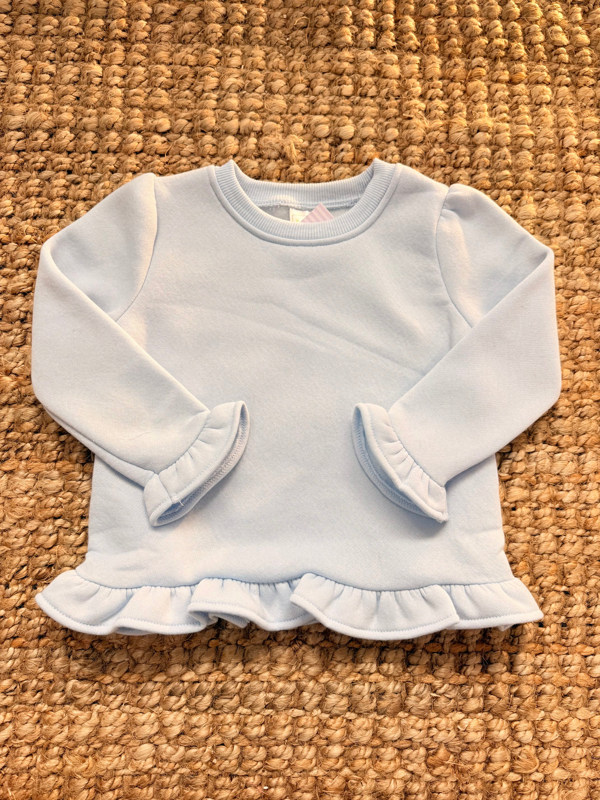 Brylee Blue Ruffle Sweatshirt