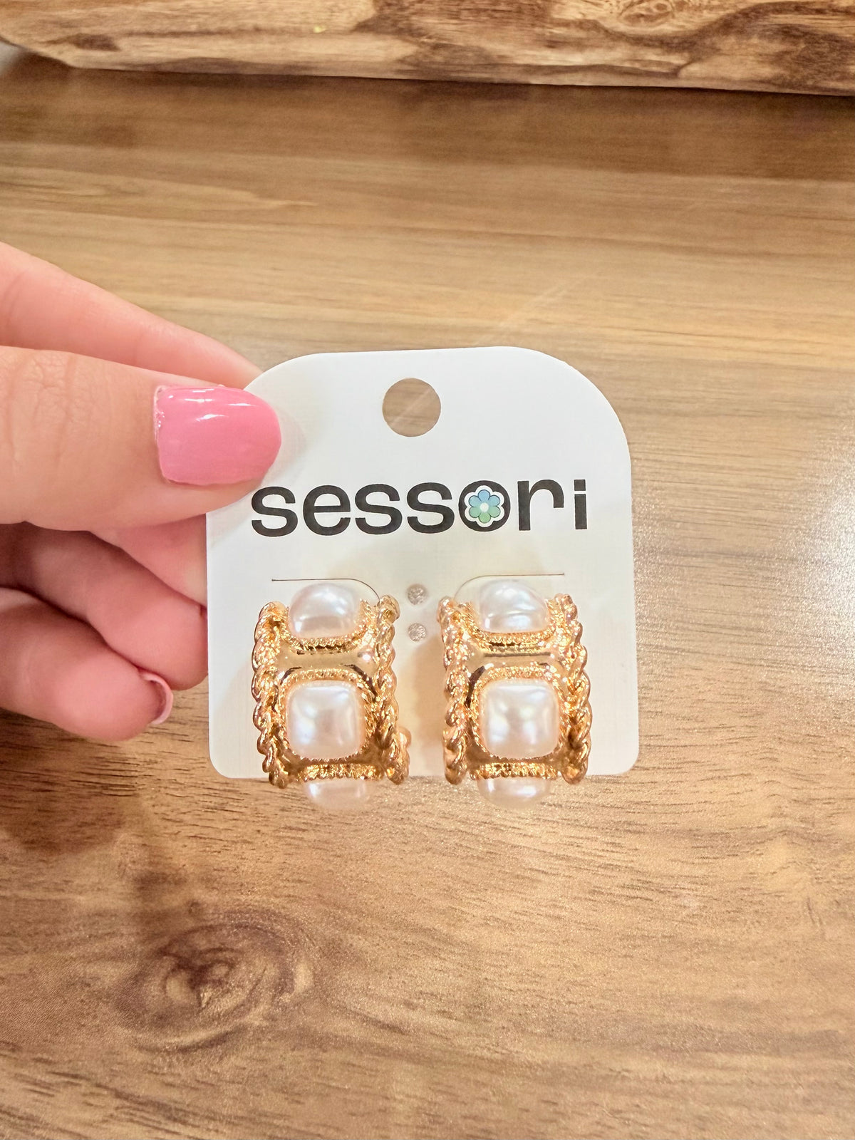 Chunky Gold Pearl Earrings