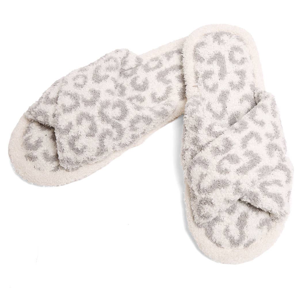 Crossover Slipper | Grey Leopard