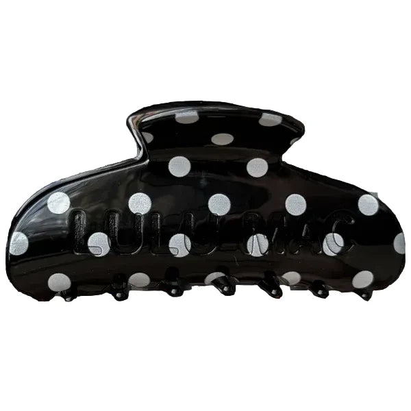 Black Polka Dot Hair Clip | Lulu Mac