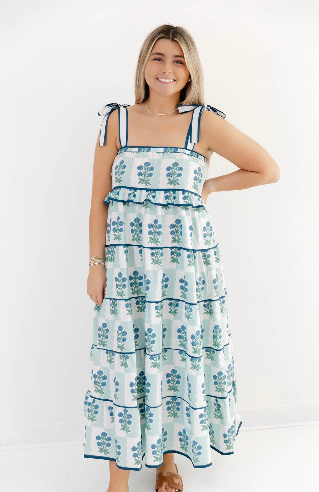 Santorini Skies Maxi Dress
