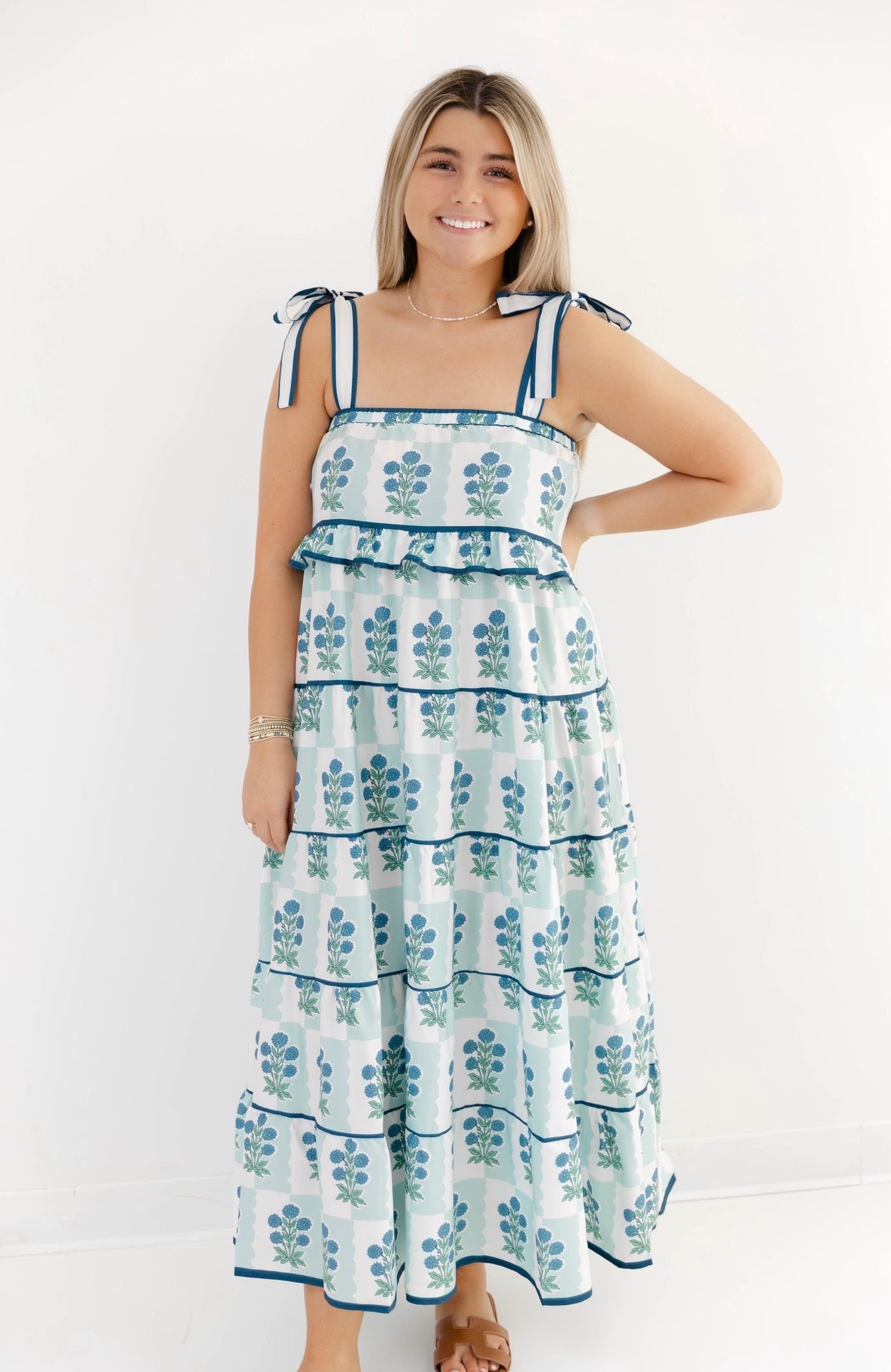 Santorini Skies Maxi Dress