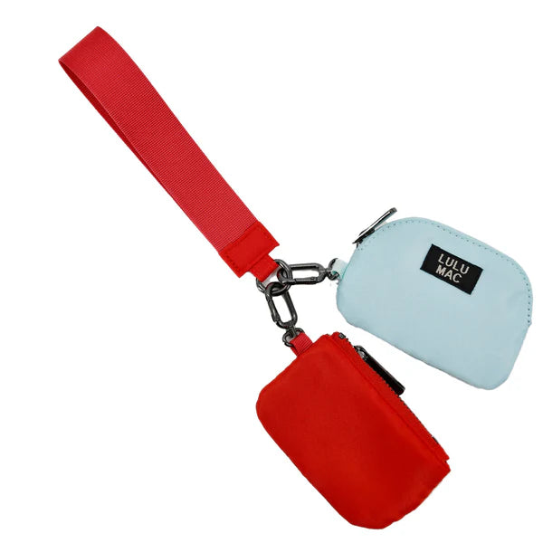 Light Blue & Red Wristlet | Lulu Mac