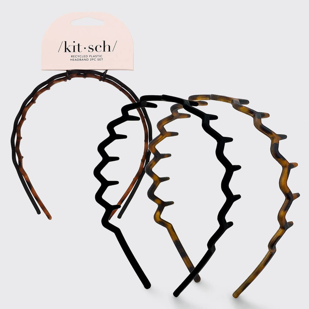 Zig Zag Headband Set | Black & Tort