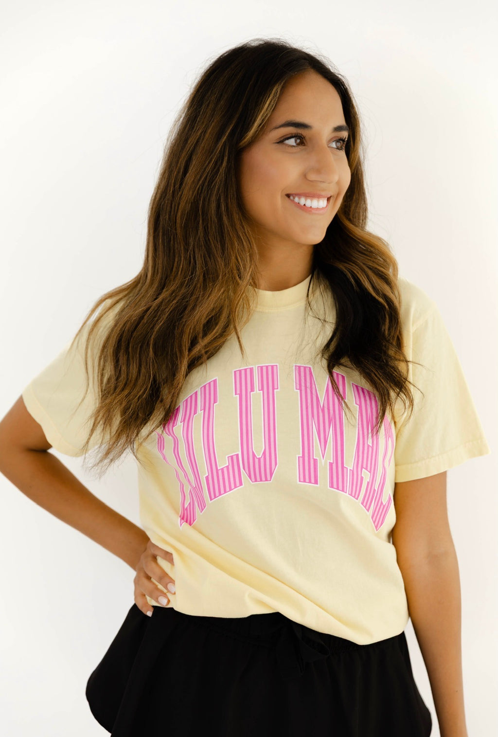 Butter & Pink Stripe Tee | Lulu Mac