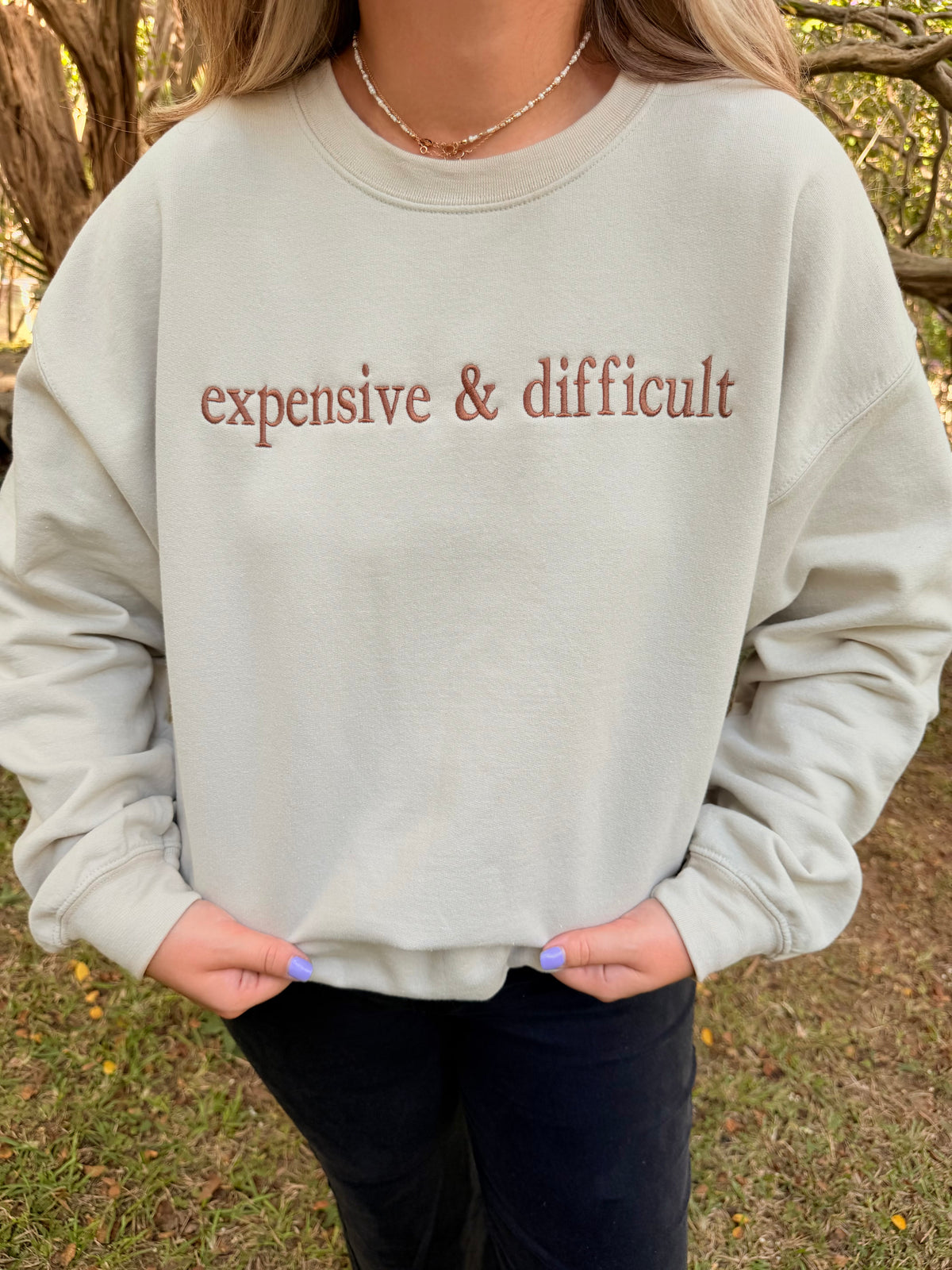 Expensive & Difficult Embroidered Sweatshirt
