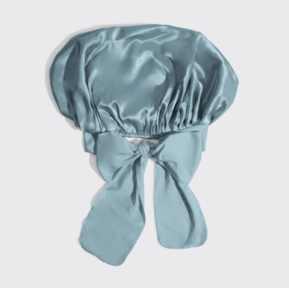 Adjustable Oversized Satin Bonnet | Haze Blue