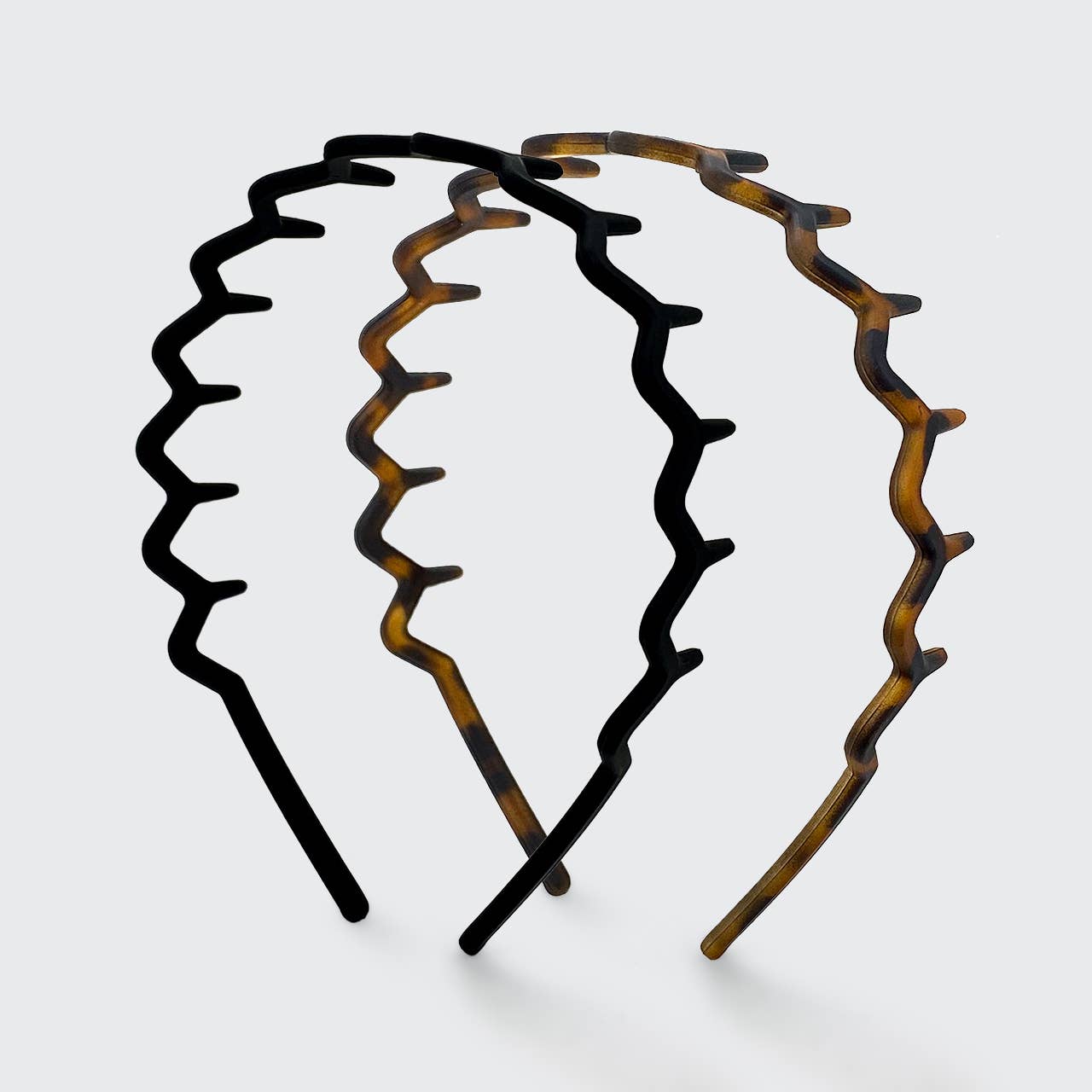 Zig Zag Headband Set | Black & Tort