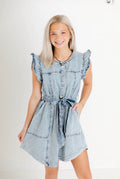 Sideline Sweetheart Denim Dress