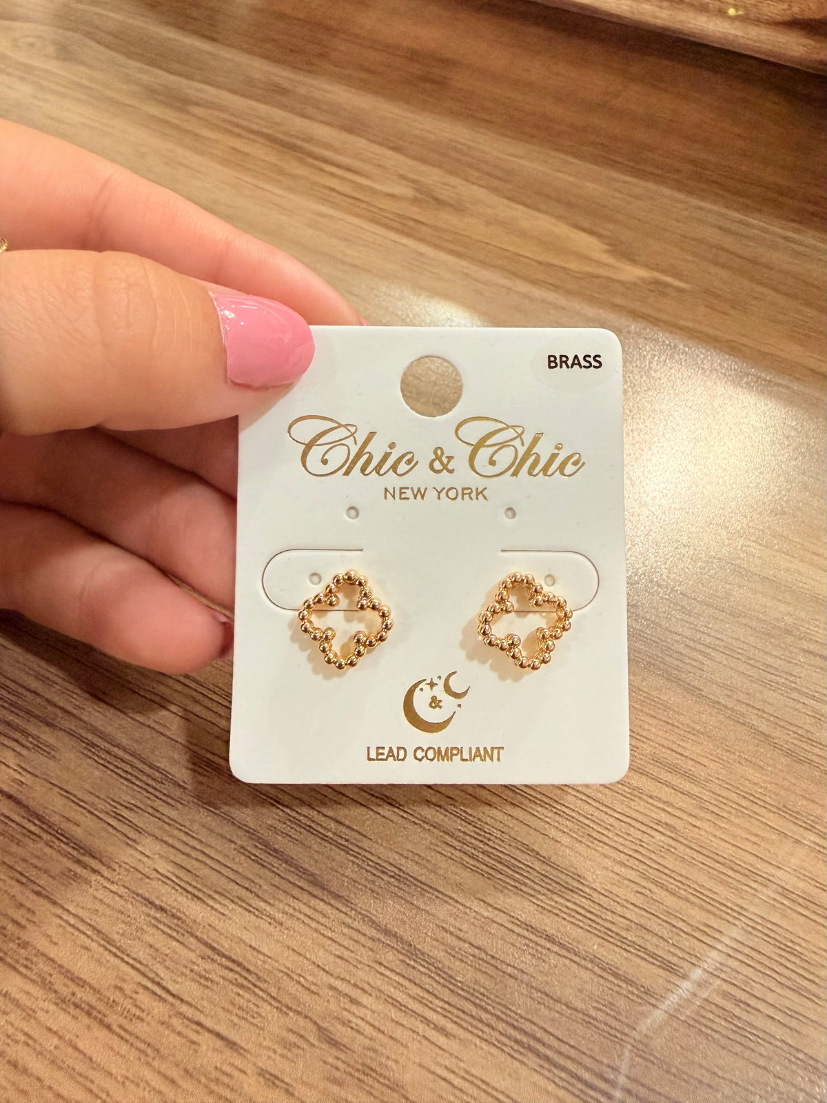 Beaded Clover Studs