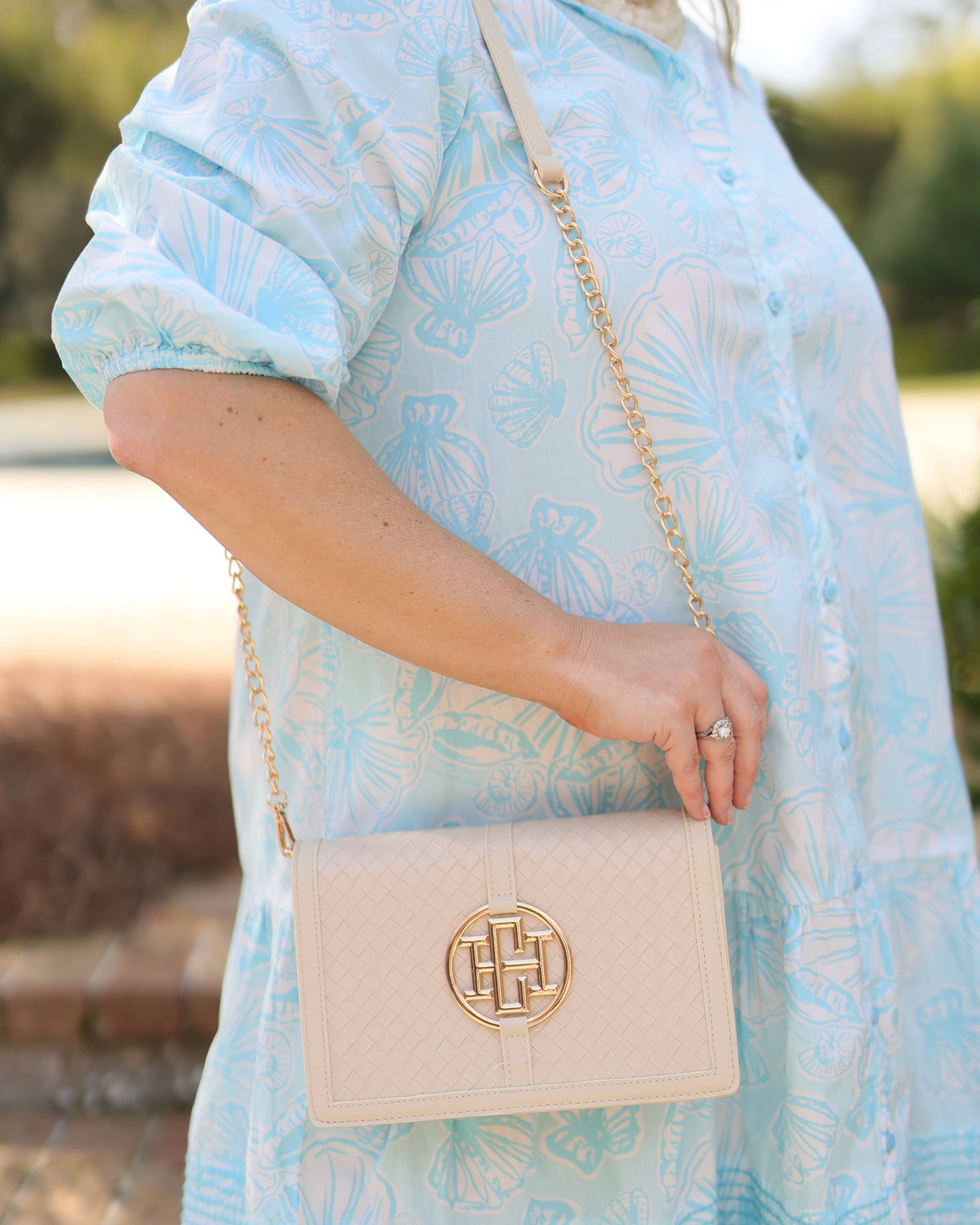 Cecilia Handbag | Woven Almond