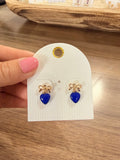 Royal Blue Heart Earrings