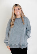 Everly Mineral Wash Pullover | Ash Jade