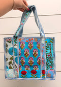 Berry Blues Quilted Tote | Small