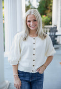 Caroline Cream Scalloped Cardigan