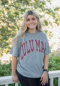 Maroon & White Polka Dot Tee | Lulu Mac