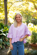 Macy Mineral Washed Top | Lavender