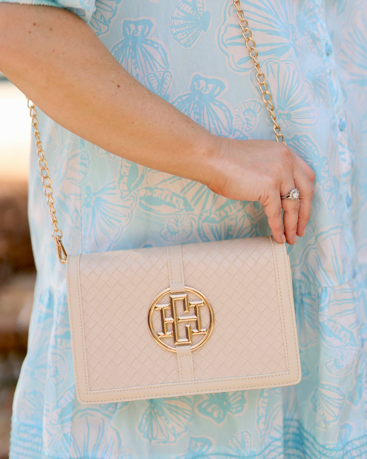 Cecilia Handbag | Woven Almond