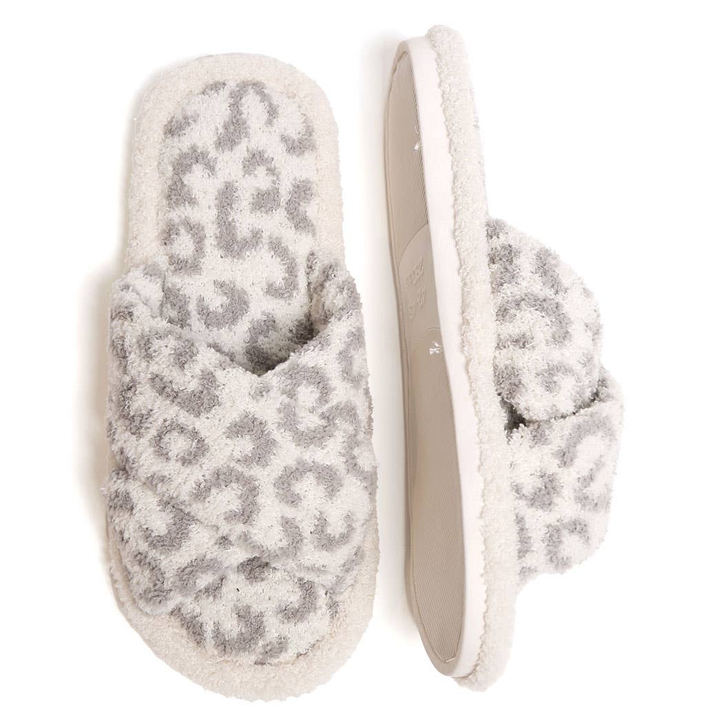 Crossover Slipper | Grey Leopard