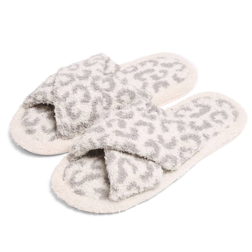Crossover Slipper | Grey Leopard