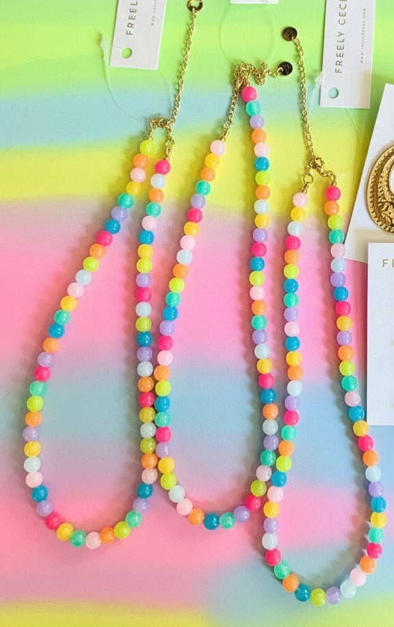 Rainbow Row Beaded Necklace