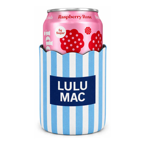 Scalloped Blue Stripe Koozie | Lulu Mac
