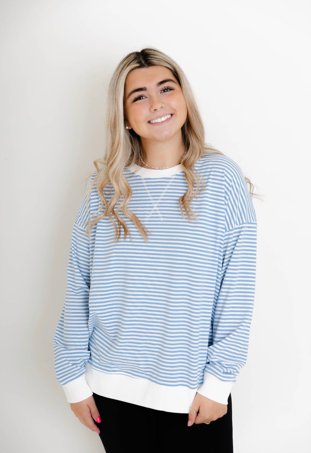 Darcy Striped Pullover | Blue