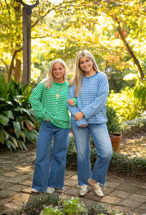 Berry Blue Striped Cardigan