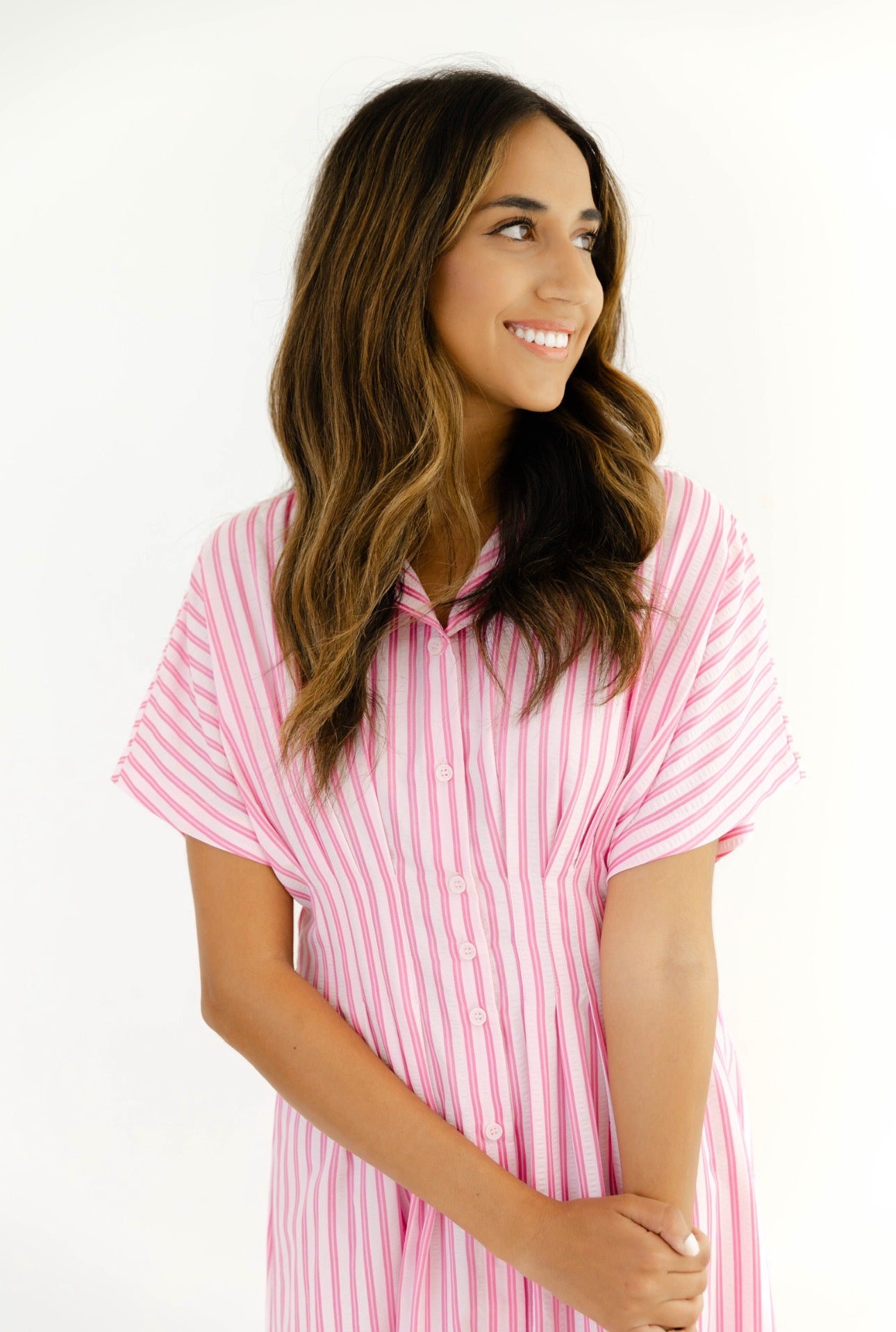 Strawberry Stripe Midi Dress