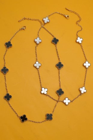 The Celeste Clover Necklace | Black
