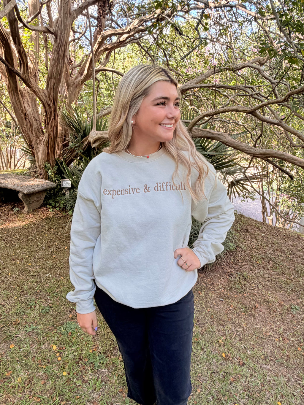 Expensive & Difficult Embroidered Sweatshirt