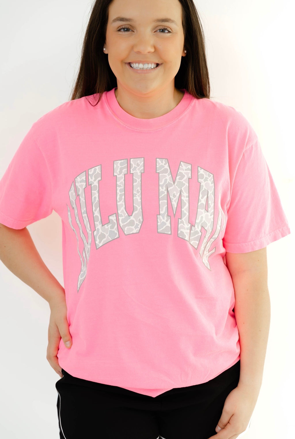 Hot Pink & Camo Tee | Lulu Mac