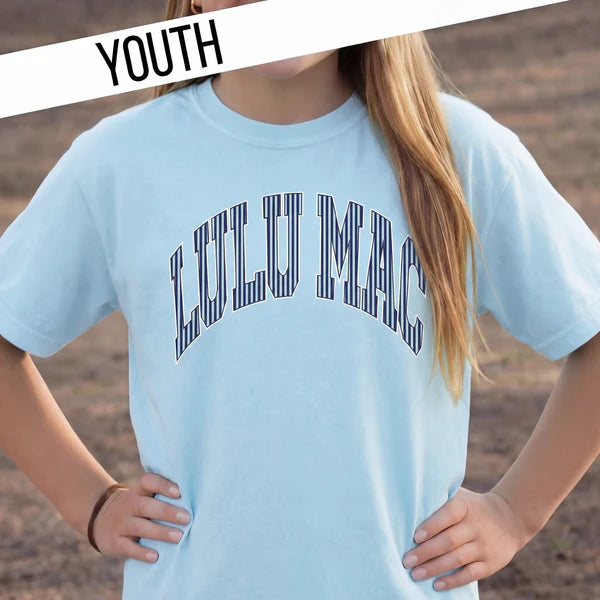 Youth Light Blue Stripe Tee | Lulu Mac