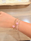Pink Cross & Gold Bracelet Set
