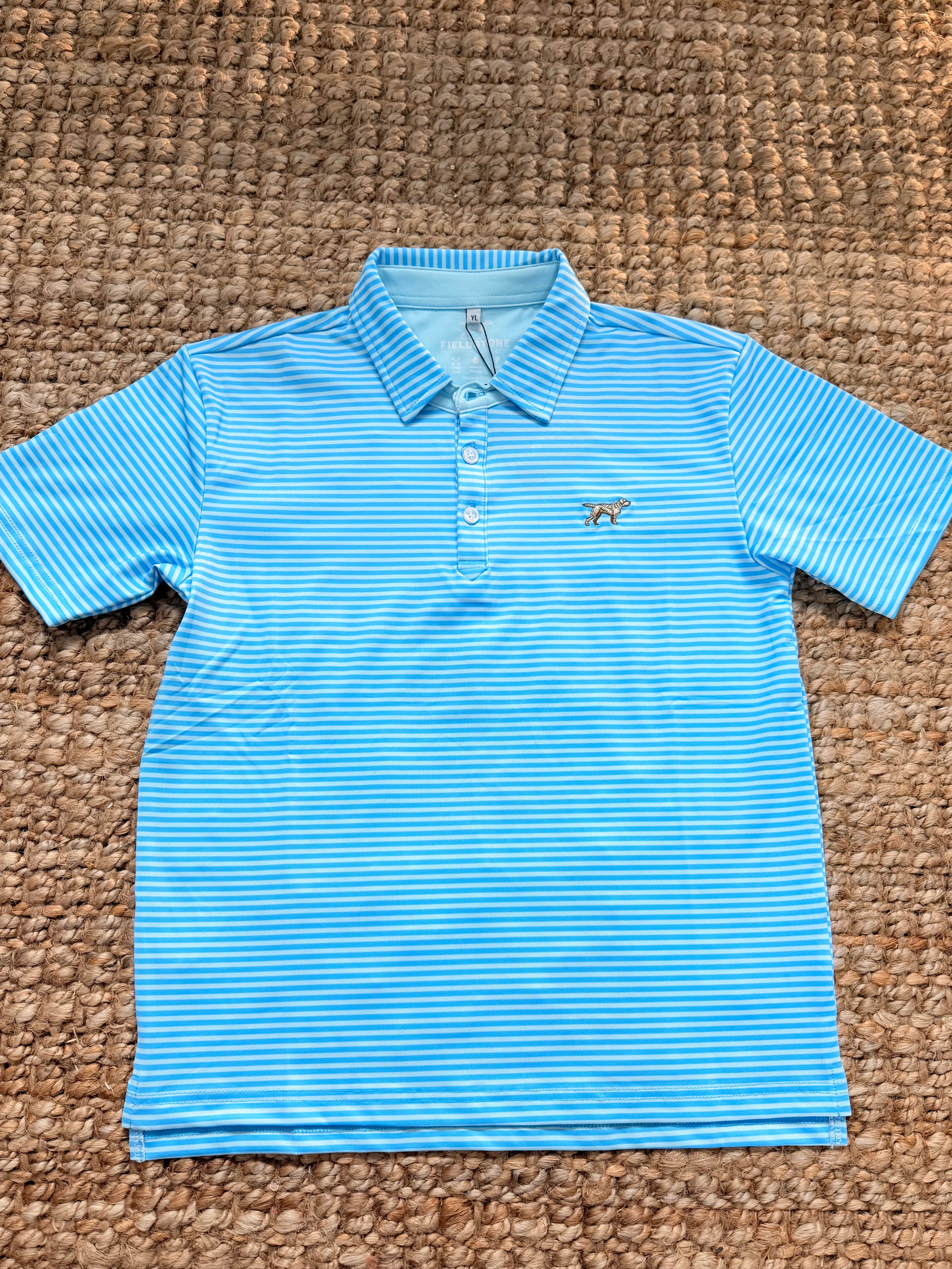 Blue Stripe Youth Polo | Fieldstone