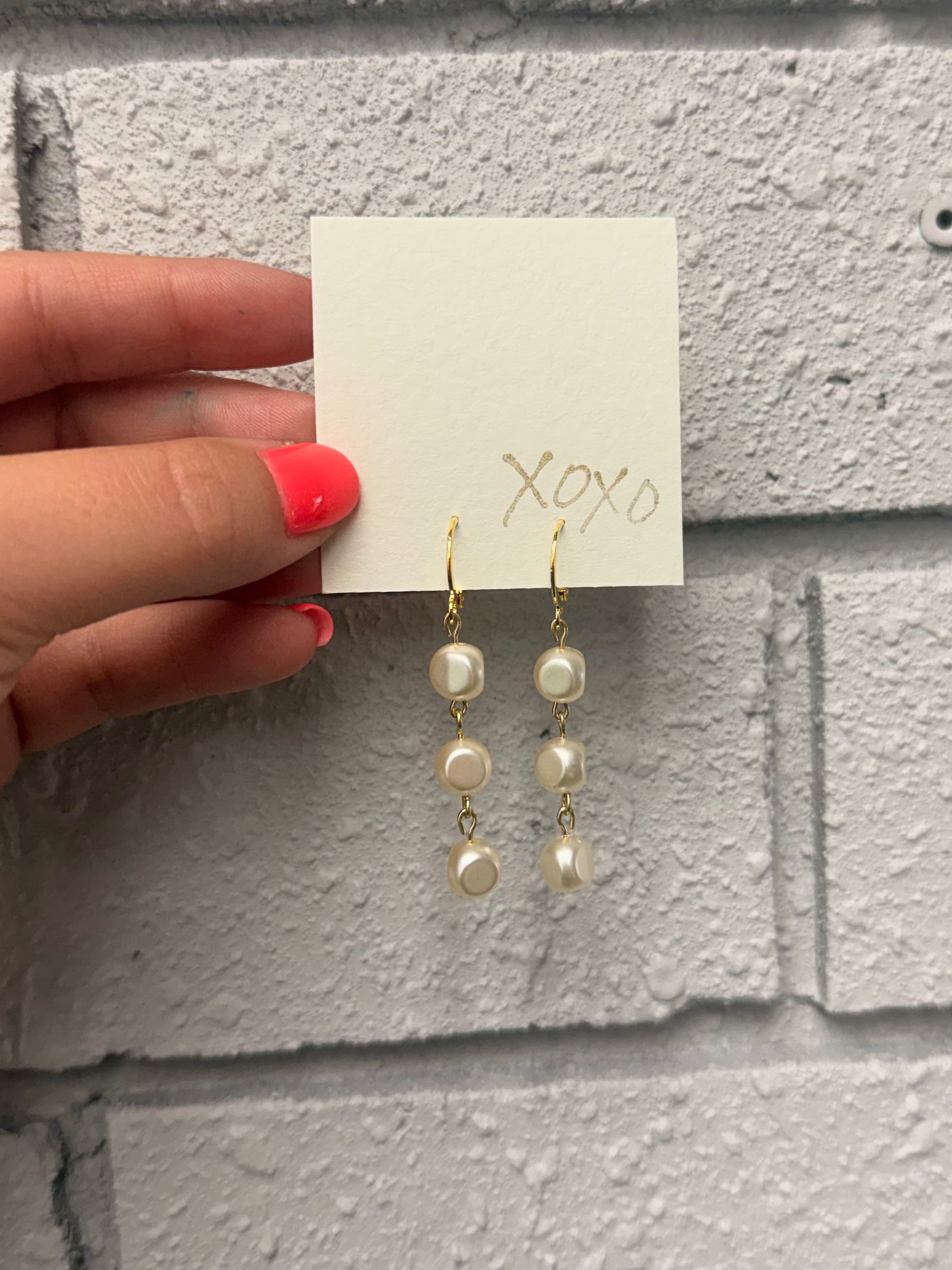 Triple Pearl Earrings