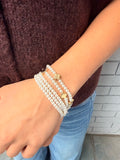 Pearl + Gold Cross Bracelet Set