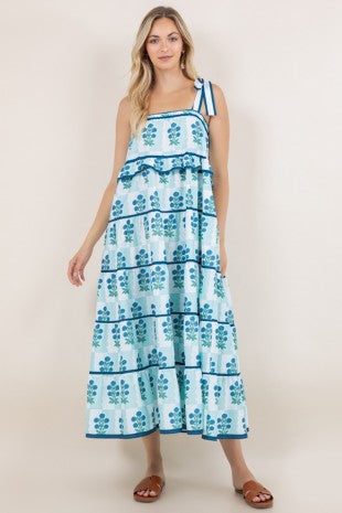 Santorini Skies Maxi Dress