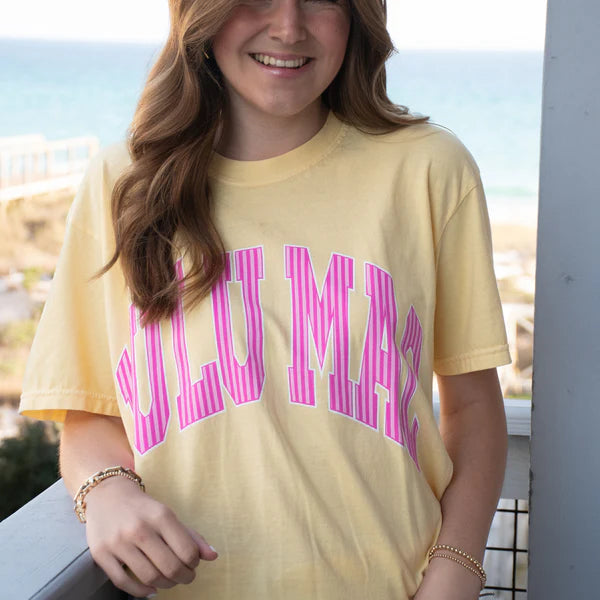Butter & Pink Stripe Tee | Lulu Mac