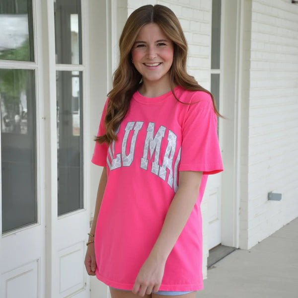 Hot Pink & Camo Tee | Lulu Mac