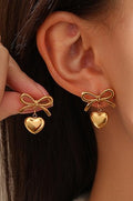 Heart drop earring