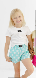 Youth Mint Polka Dot Shorts | Lulu Mac