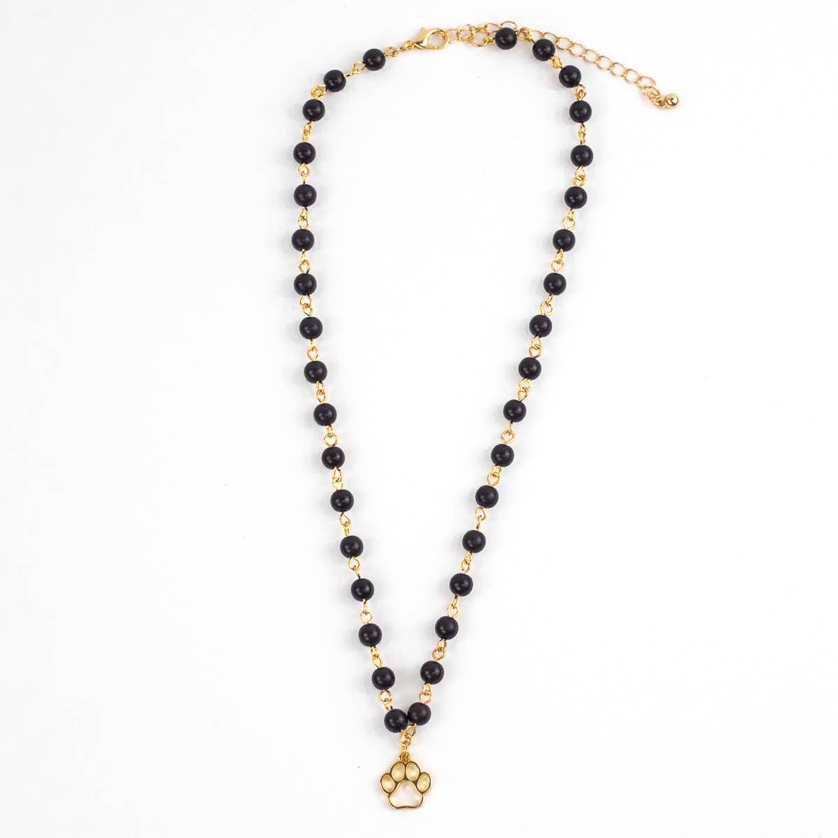 Paw Print Beaded Necklace | 16"