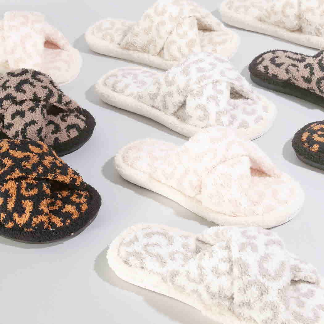 Crossover Slipper | Grey Leopard