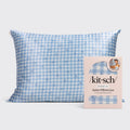 Standard Satin Pillowcase | Gingham Blue
